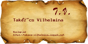 Takács Vilhelmina névjegykártya